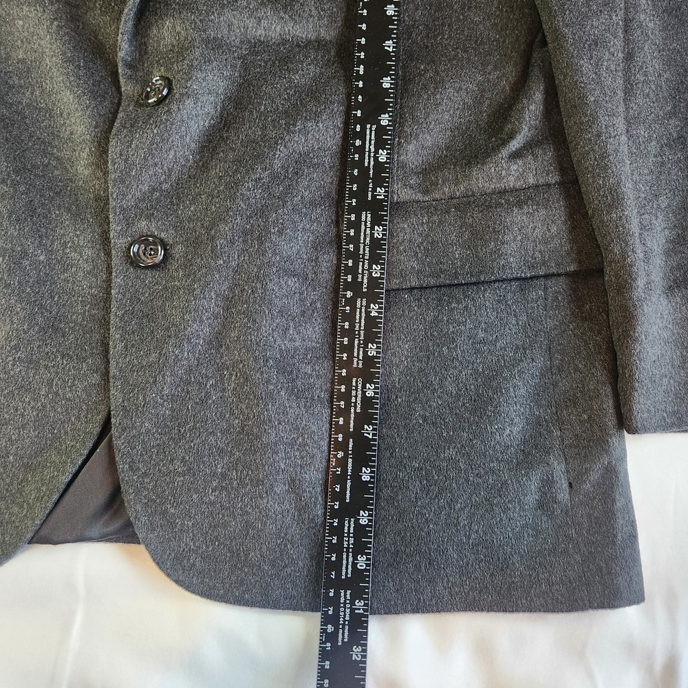 AMERICAN TREND USA Made Sport Coat Mens 40R Gray Solid 100% Cashmere Two Buttons - Picture 5 of 7